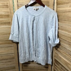 Loft Outlet shirt sleeve cardigan light blue